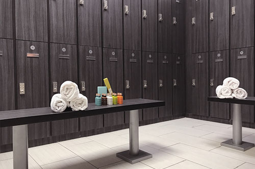 VIP lockers and gym amenities