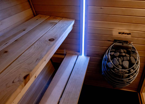 Sauna at health club