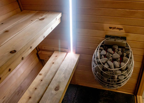 Sauna at health club