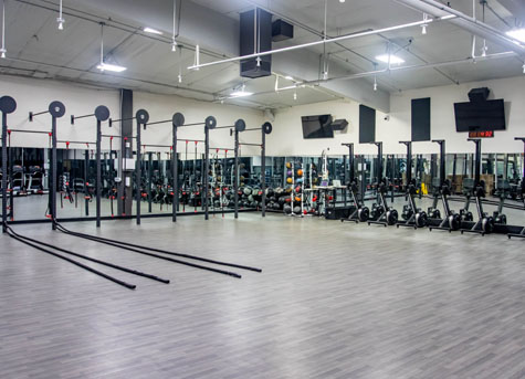 Best gym in Manhattan Beach: Afterburn Fitness gym near me, group fitness classes, interval training room, battle ropes