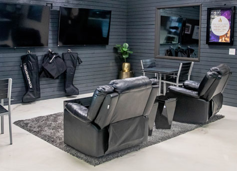 Normatec recovery room at manhattan beach gym