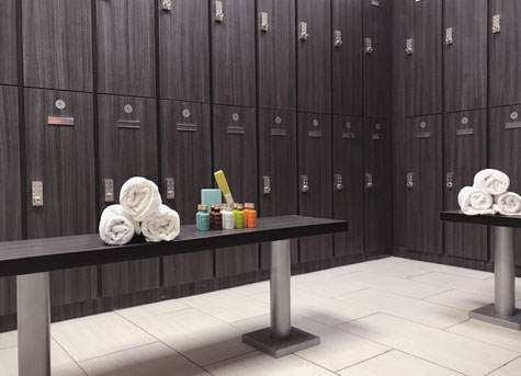 Santa Clarita locker room with premium amenities